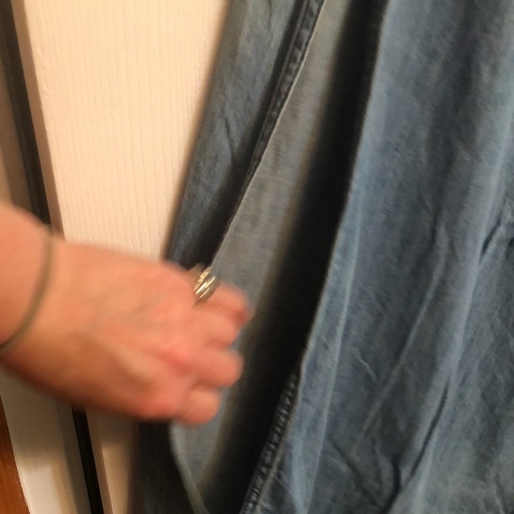 Free People size 4 super wide leg pants jeans with high slit side zipper - Picture 8 of 16